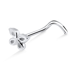 Butterfly Shaped Silver Curved Nose Stud NSKB-322